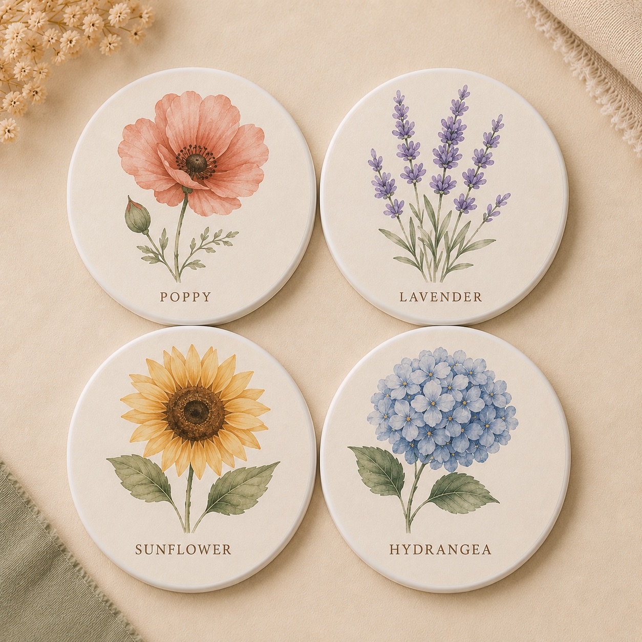 Personalized Coaster Set — 4 Pieces